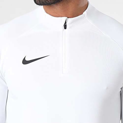 Tee Shirt Manches Longues Col Zippé DR2294 Blanc Gris