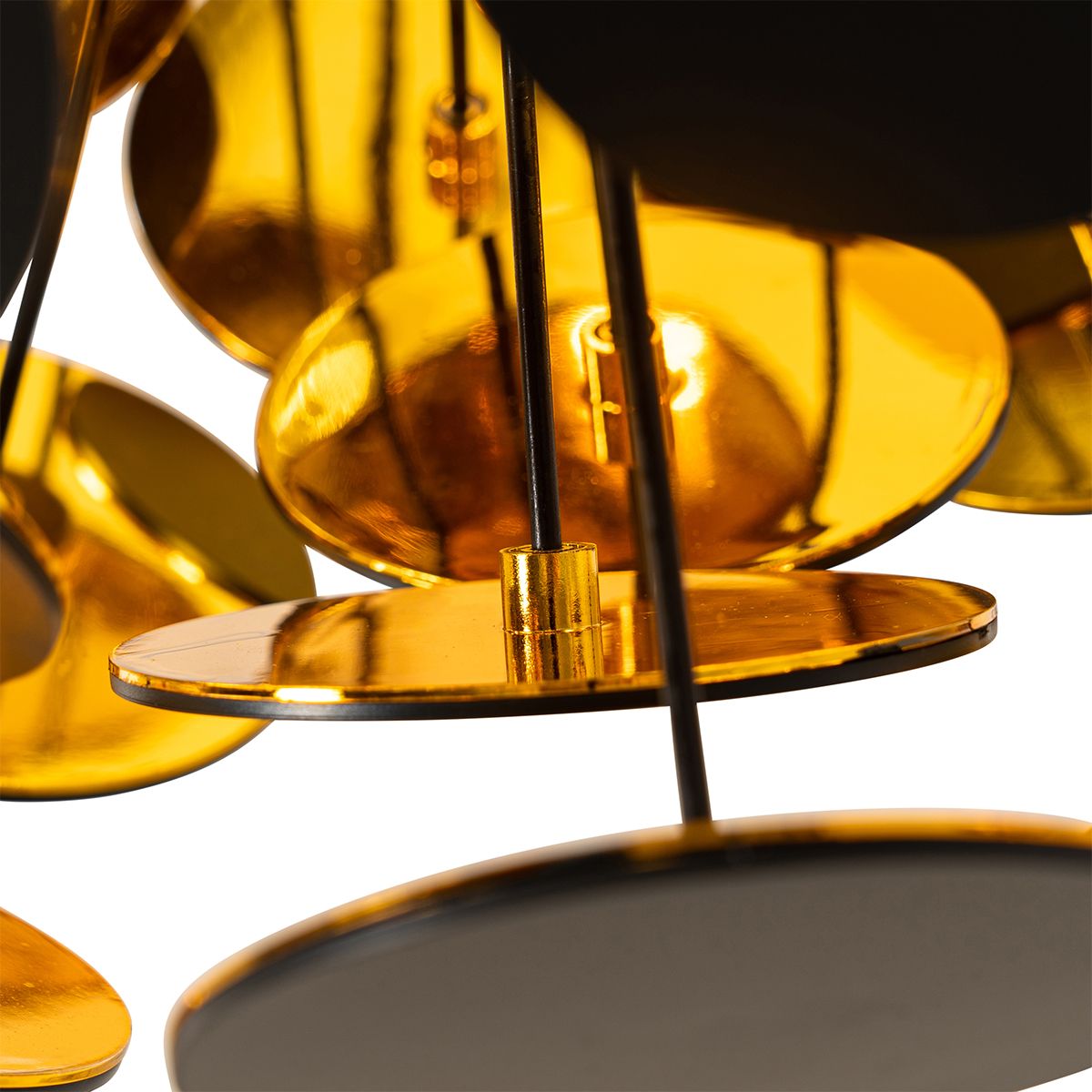 Design hanglamp zwart en goud - Cerchio