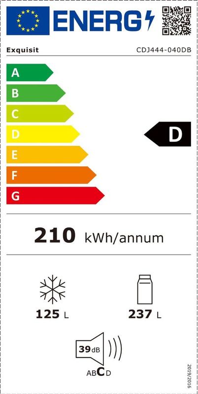Exquisit CDJ444-040DB - Amerikaanse Koelkast - No-Frost - Digitaal Display - 362 liter - Zwart
