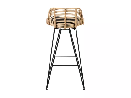 Capurgana - Lot de 2 chaises de bar design en rotin H67cm - Naturel