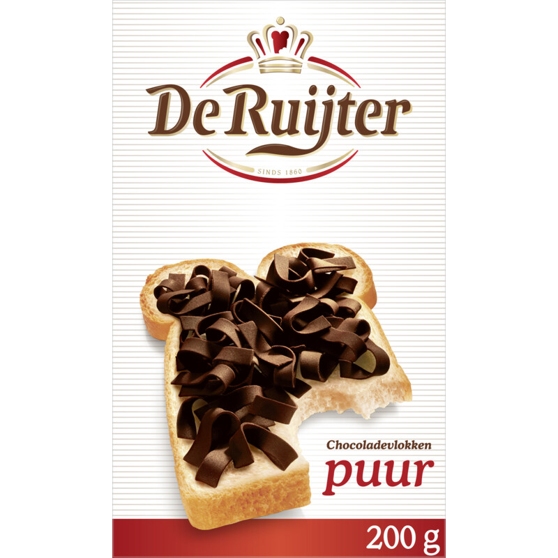 De Ruijter Chocolade vlokken puur