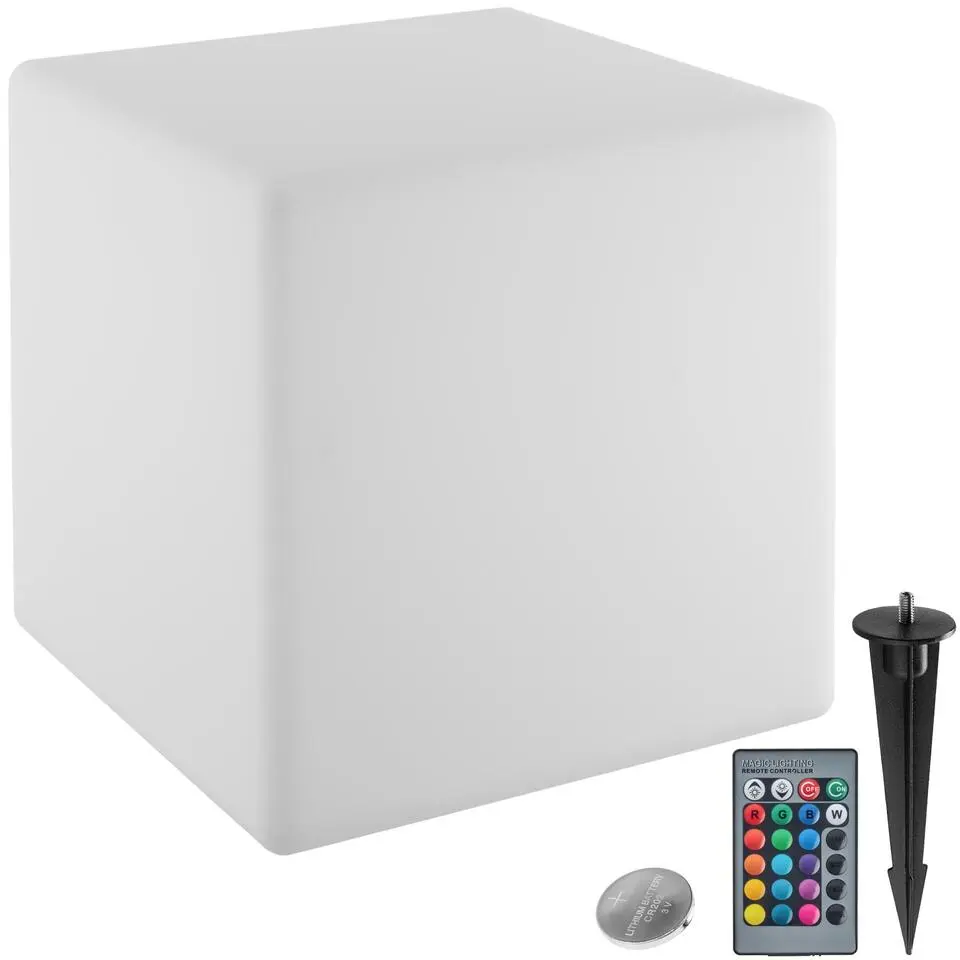 tectake Lichtkubus Luminous Cube, LED, met afstandsbediening, Wit