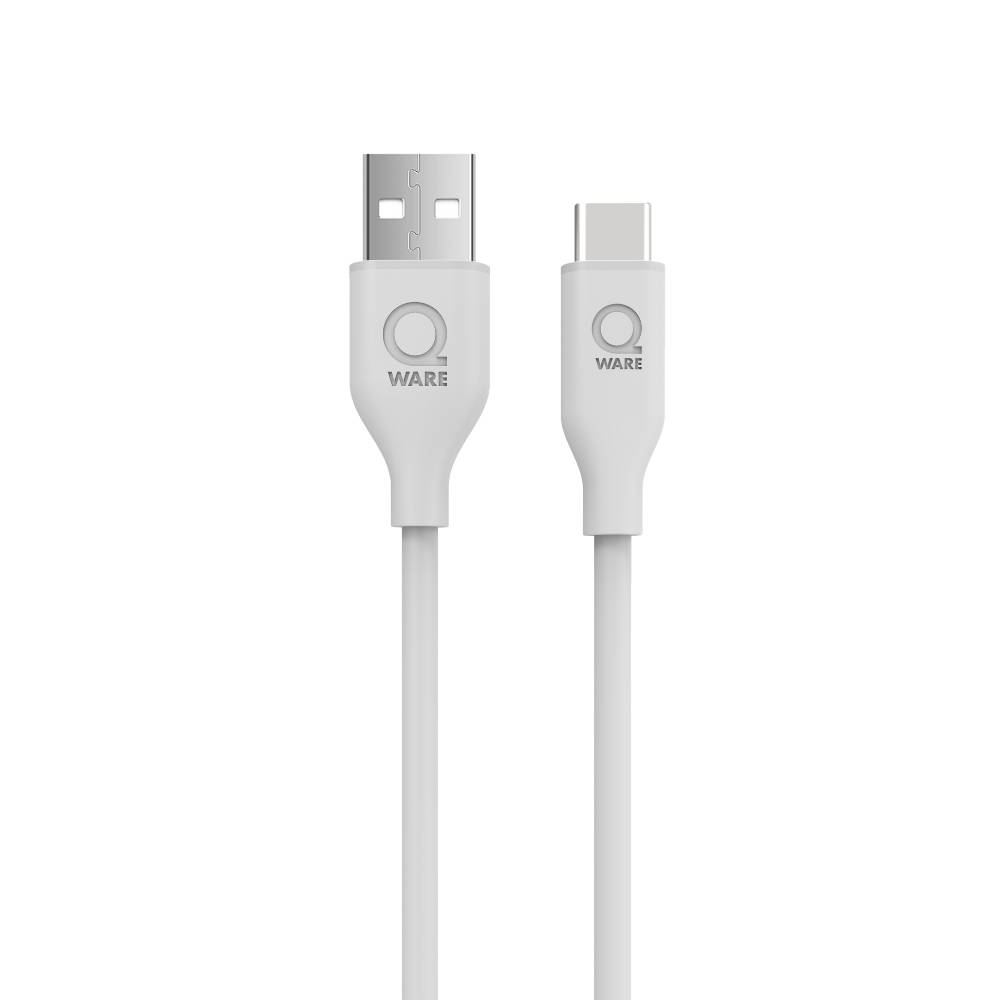 Qware USB-A naar USB-C kabel - wit