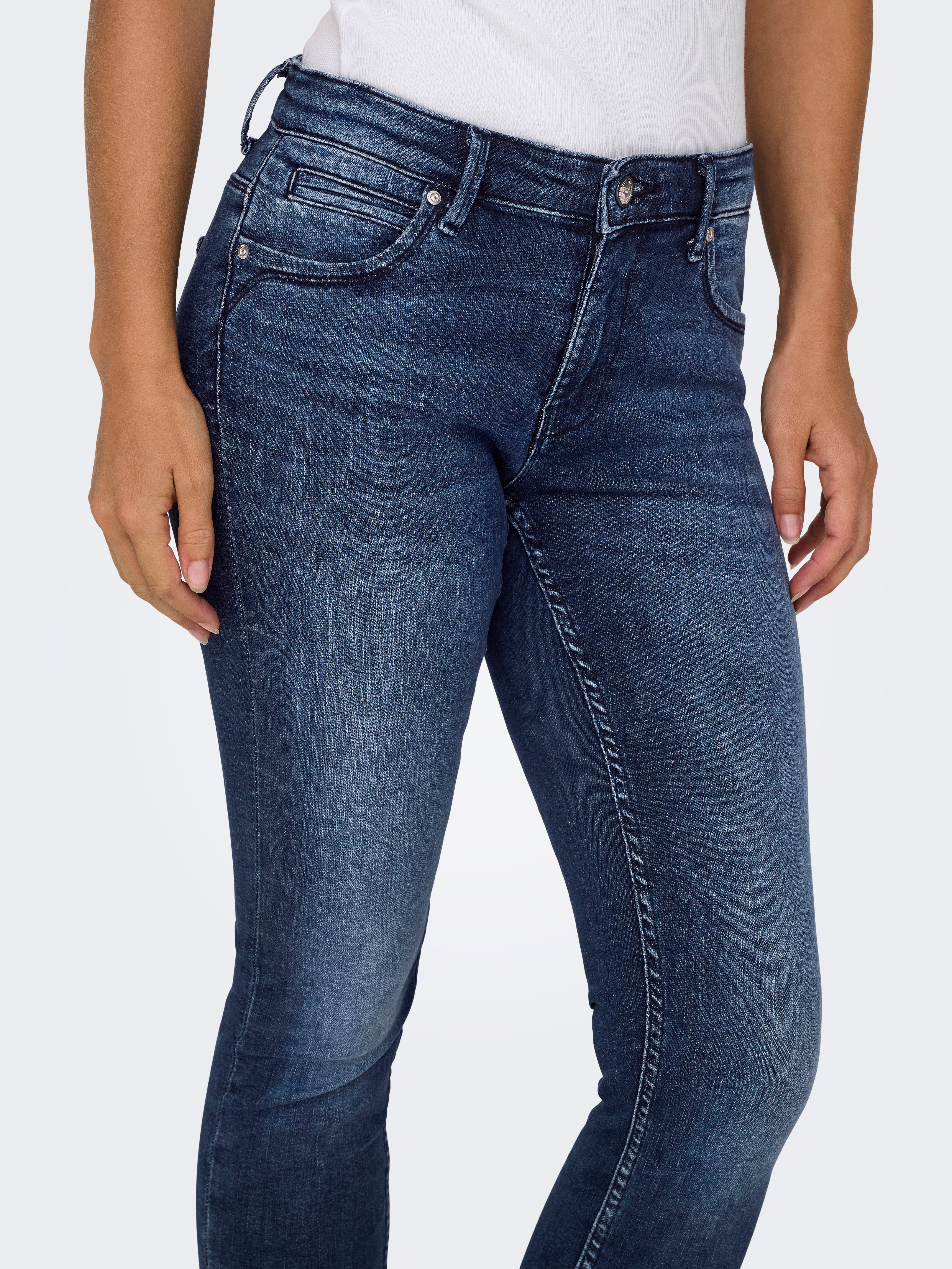 ONLKENDELL Mittlere Taille Skinny Fit Jeans Dark Blue Denim