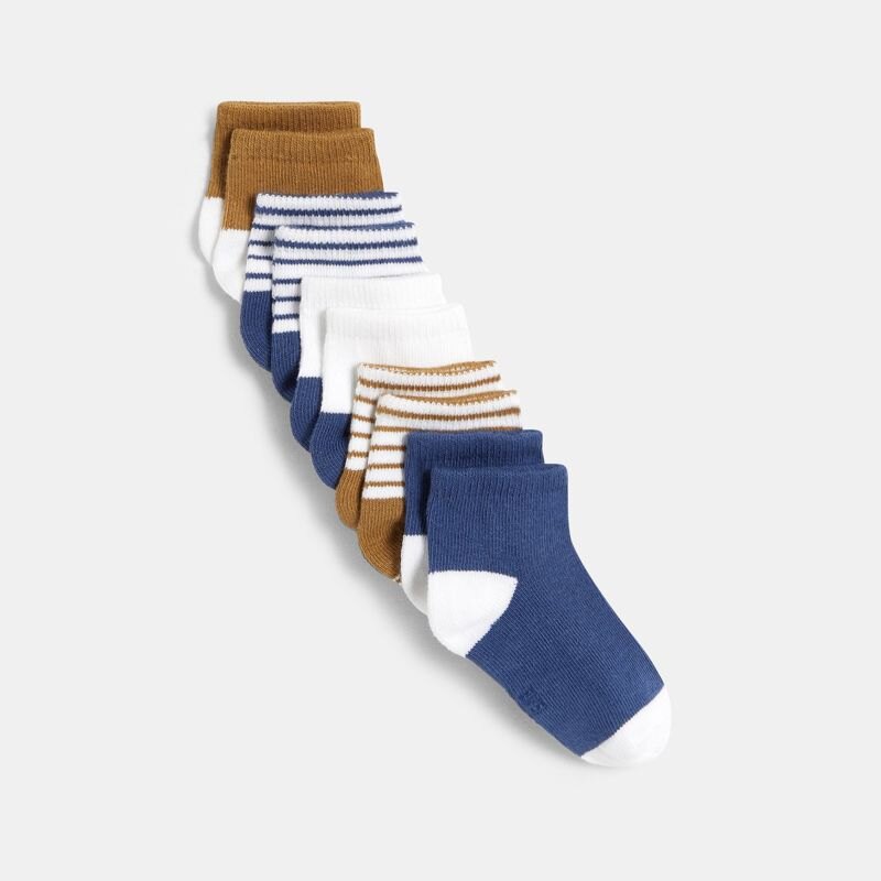 Chaussettes basses jacquard bleu bébé garçon (lot de 5) Bleu