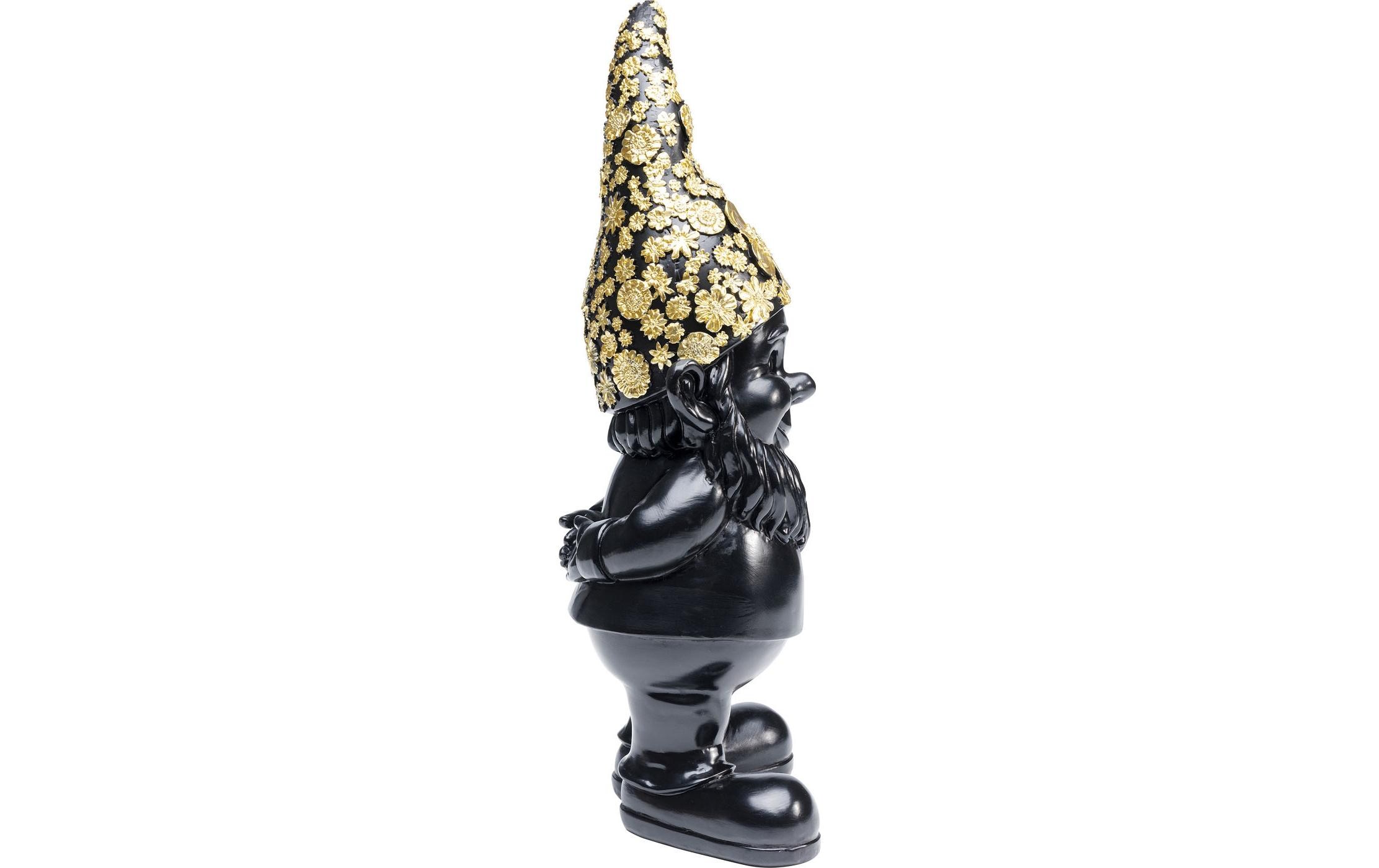 Dekofigur Zwerg Stehend 30 cm, Schwarz/GoldDeko Figur