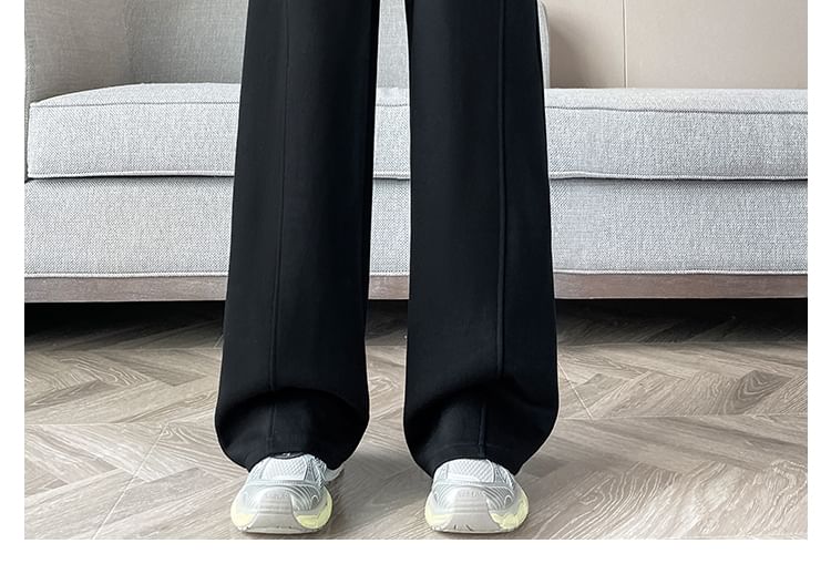 Isaaca - Effen joggingbroek met trekkoord en wijde pijpen