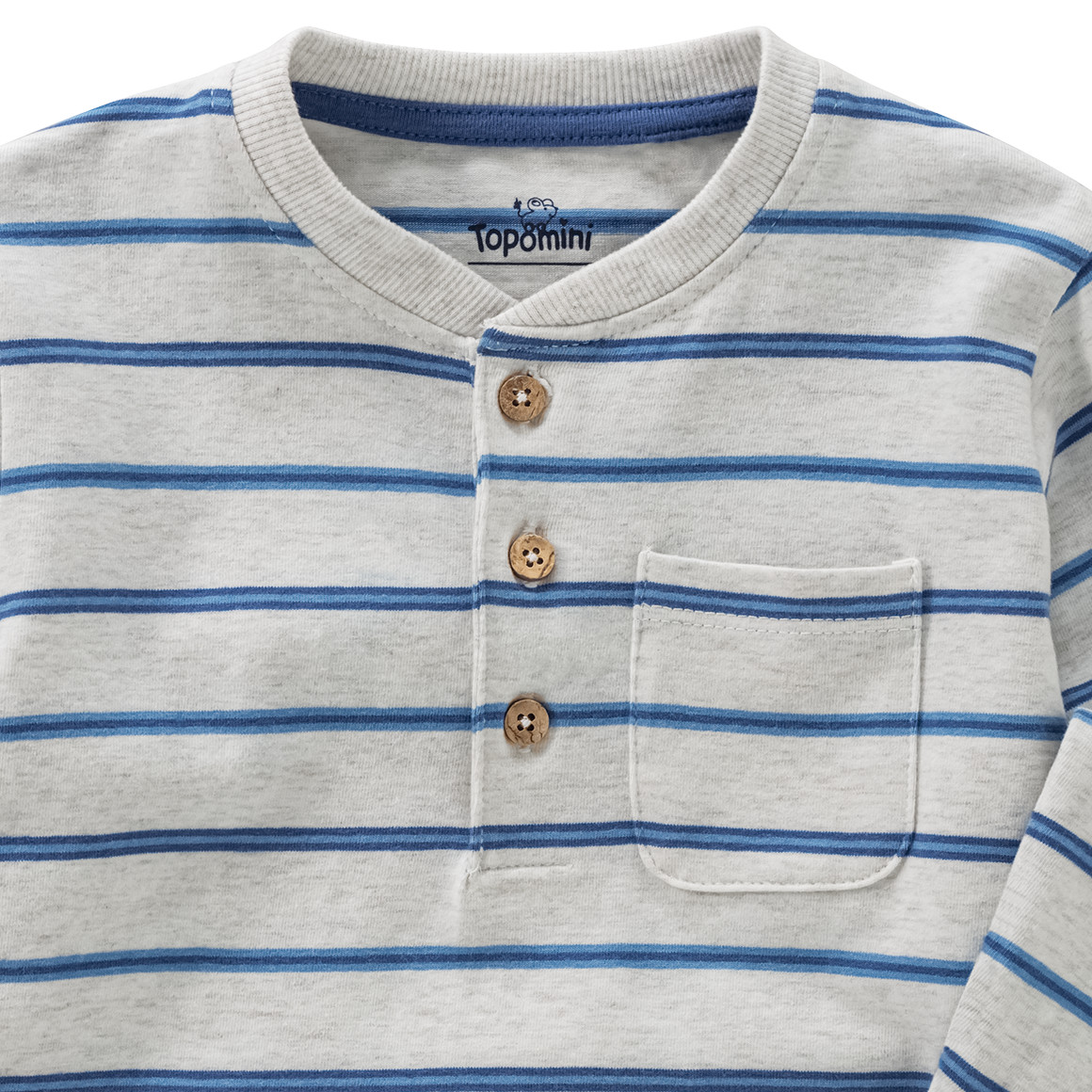 Topomini Baby Langarmshirt mit Ringeln weiss / blau