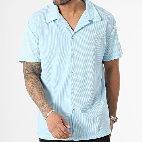 Chemise Manches Courtes Bleu Clair