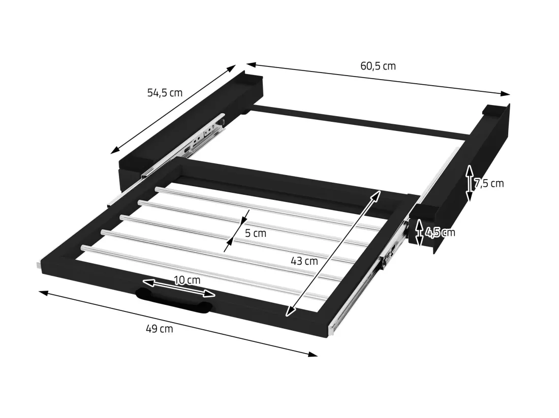 Cadre intermédiaire universel lave-linge avec porte-serviettes ML-Design