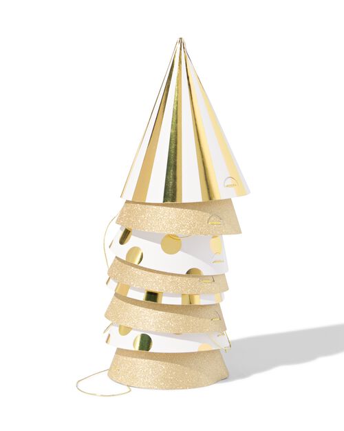 8 chapeaux de fête Ø7.5x10 cm doré