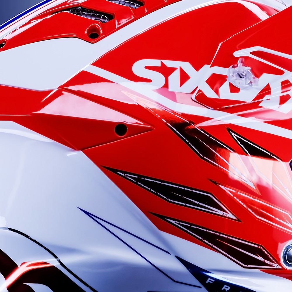 Airoh - Casque Aviator 3 Six Days Blanc / Rouge / Bleu
