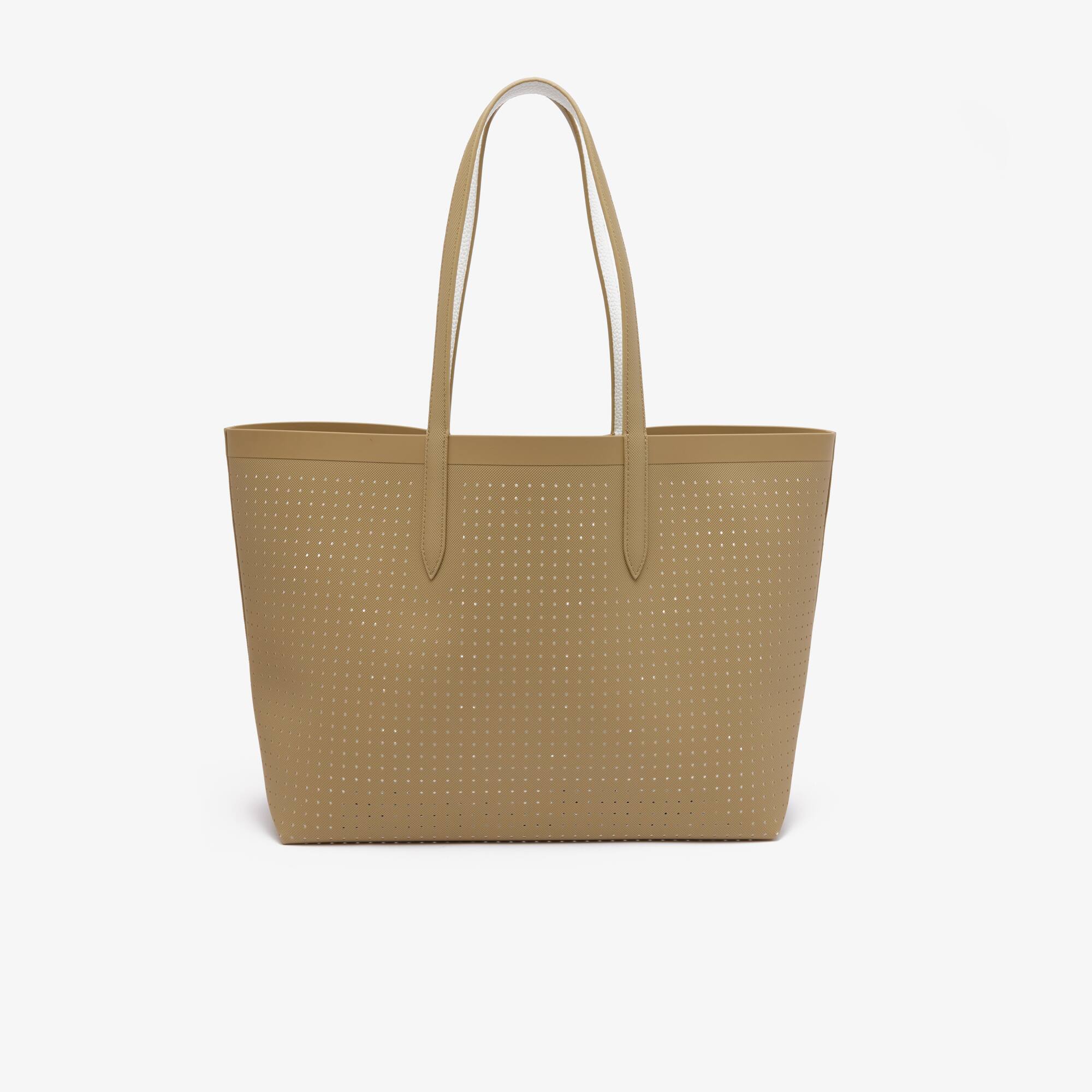 Wendbare Tote Bag mit Piqué-Effekt. Taschen - Beige - Lacoste - Damen