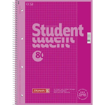 BRUNNEN Collegeblock Colour Code, pink, 90g/m², A4, 80 Blatt