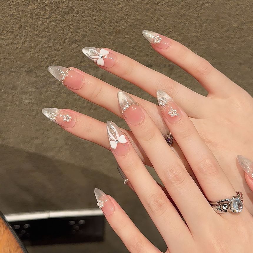 eovda - Bow Faux Pearl Press On Nail (Various Designs)
