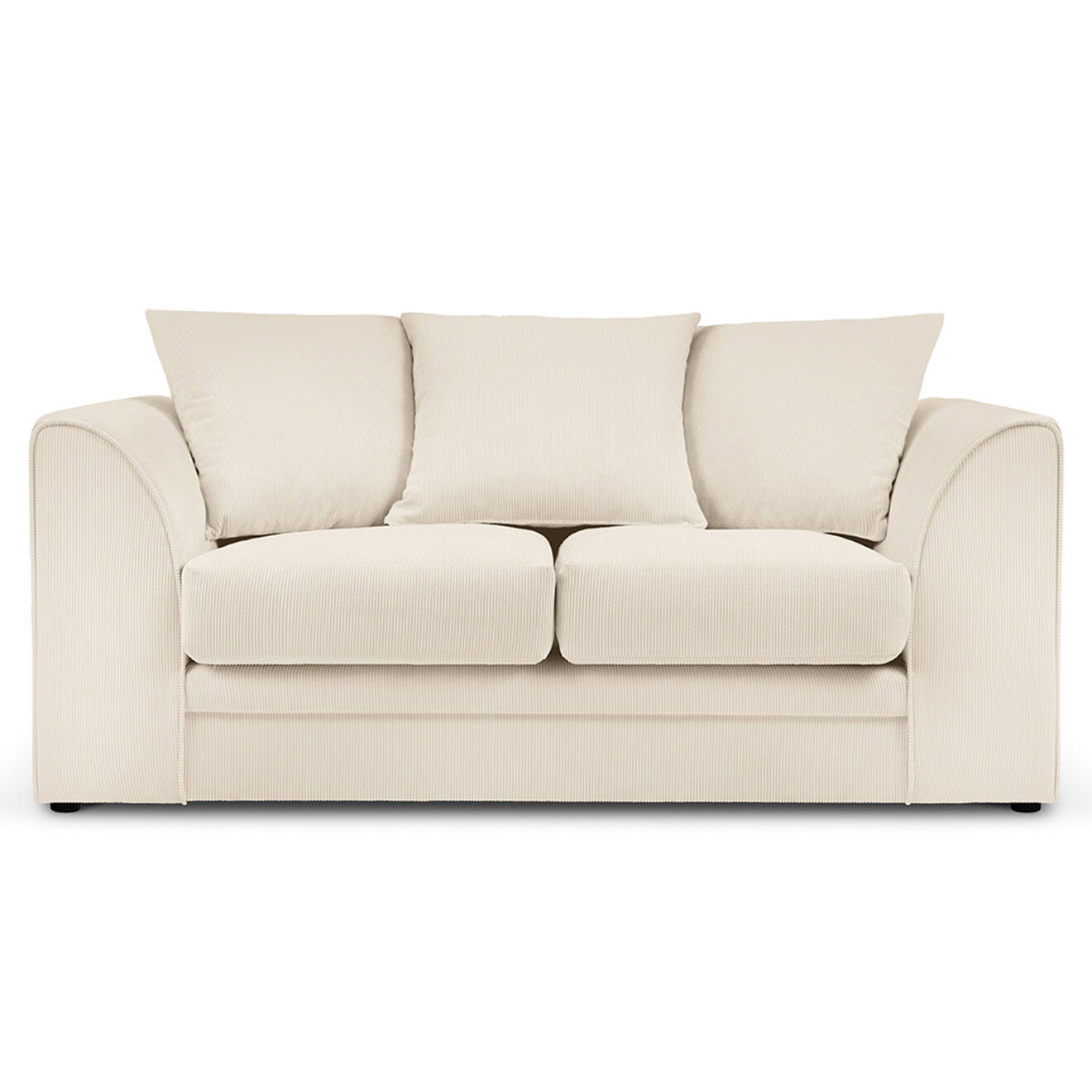 Mazzini Sofas Canapé Quince Velours côtelé 2 Places beige clair - 150x92x80 cm