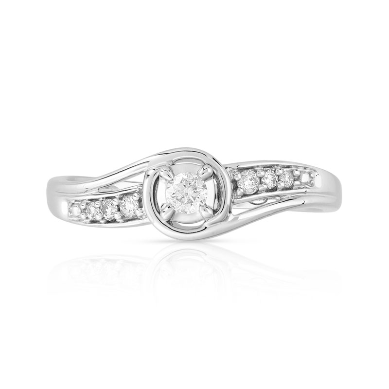 Bague or 375 blanc diamant et rubis