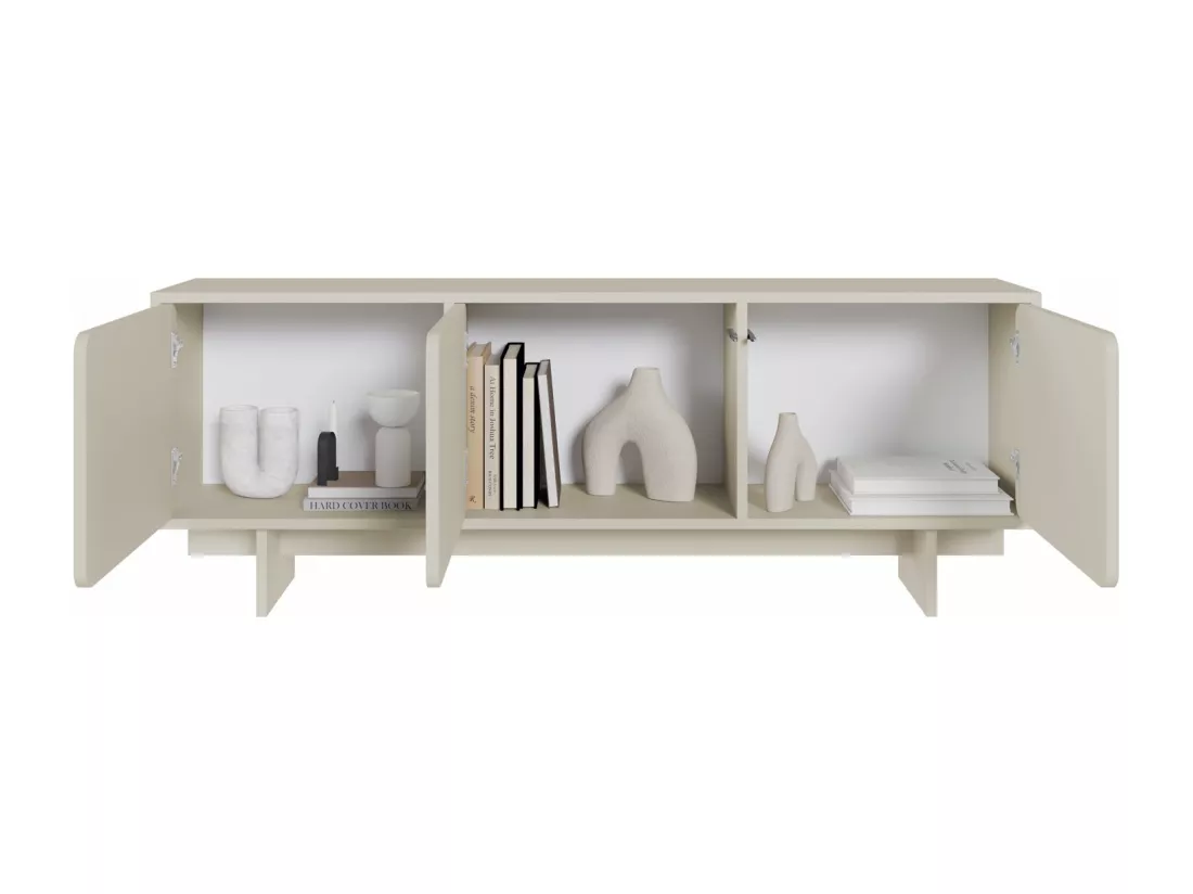 Meuble TV 3 portes - 150 cm - Grège - WUWU