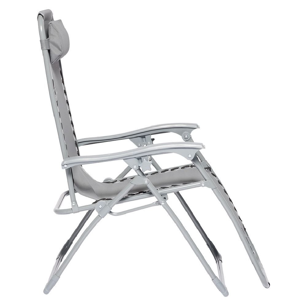 Fauteuil relax inclinable avec têtière gris