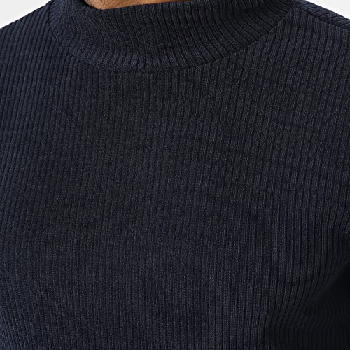 Pull Col Cheminée Bleu Marine