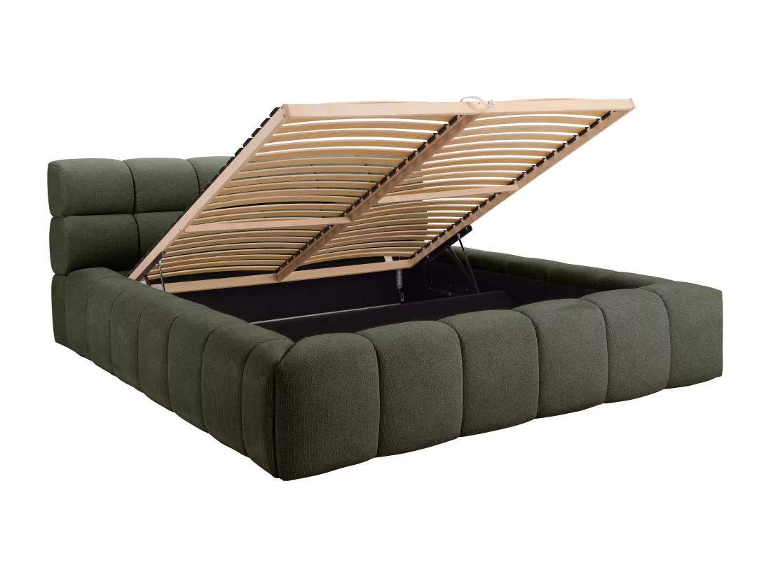 Lit coffre 160 x 200 cm - Tissu - Vert - FORVIK de Pascal Morabito