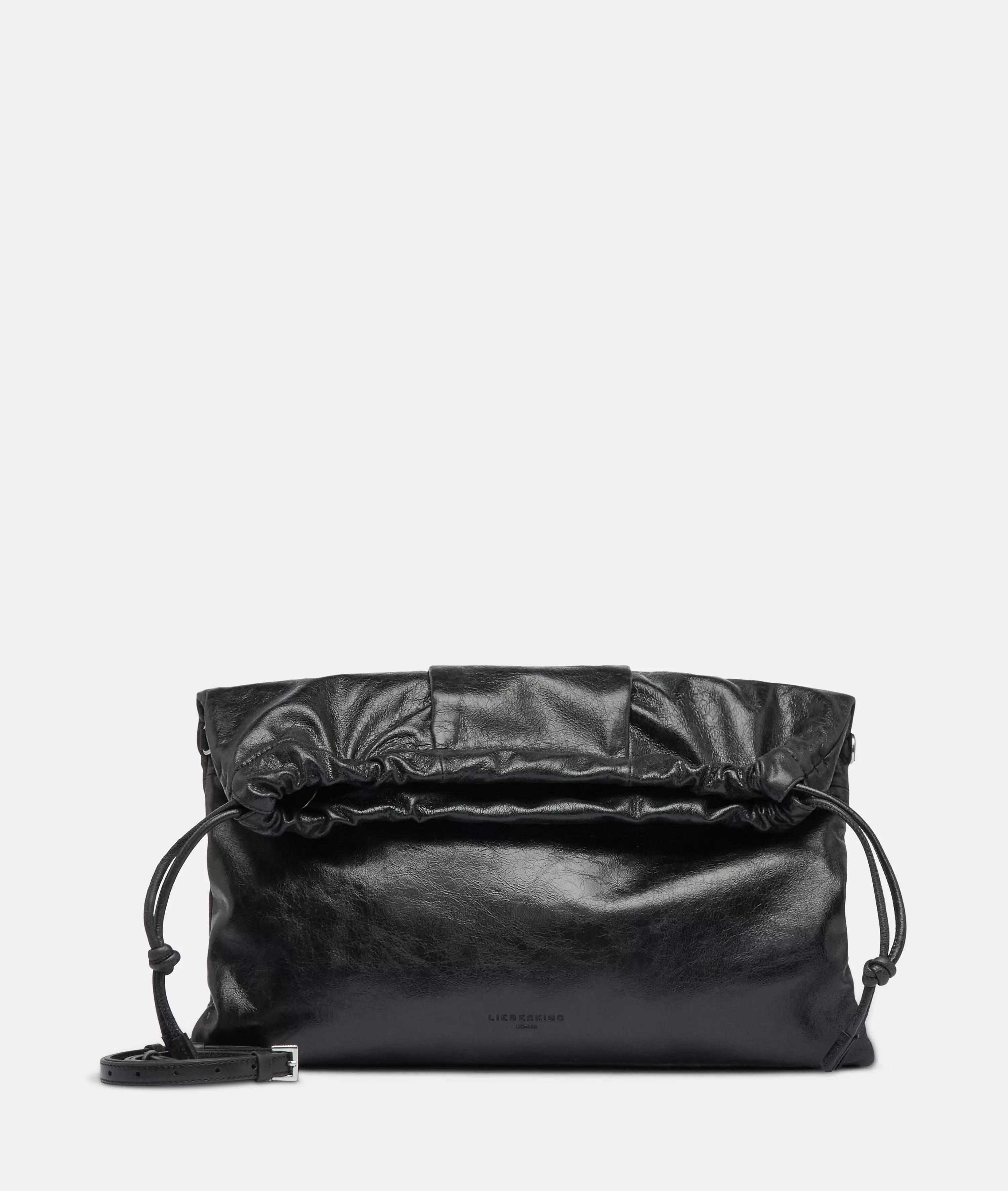 Lya II Hobo XL Very large pouch bag made from soft leather with a crinkle effect