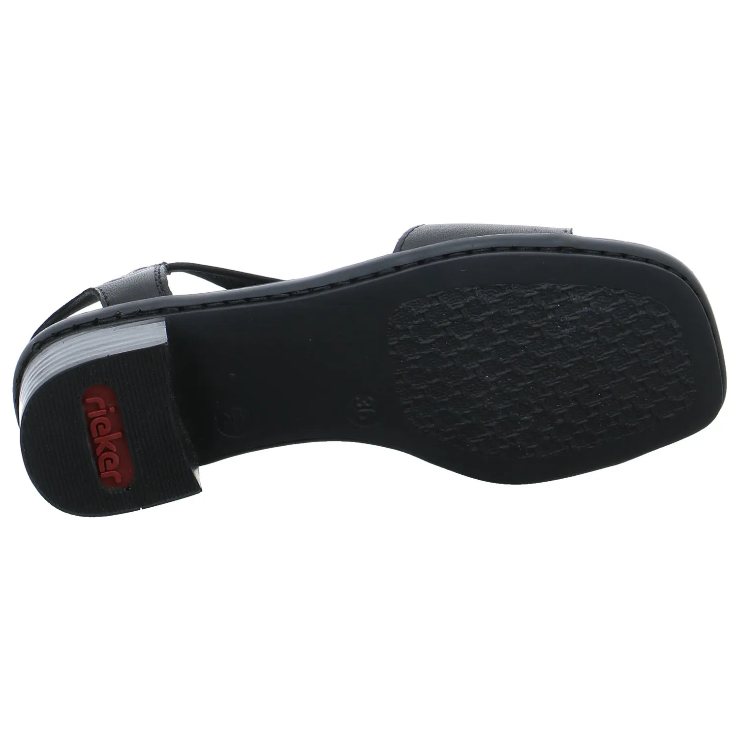 RIEKER Sandalette Schwarz Leder