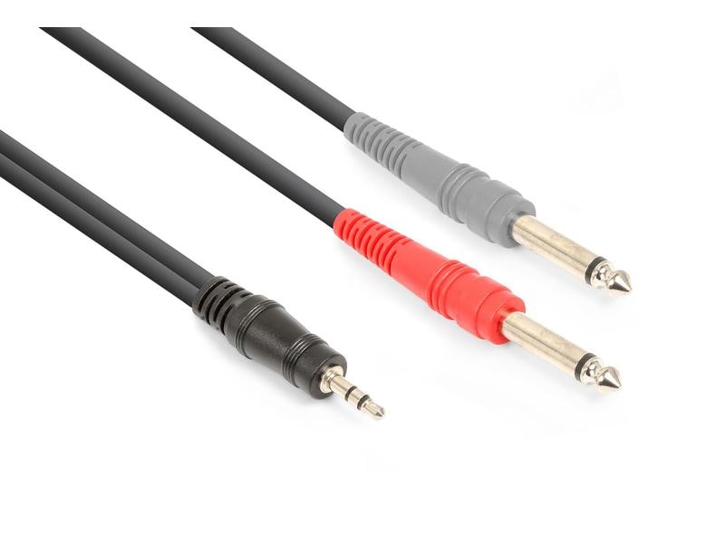 Vonyx CX332-1 3.5 mm Klinke - 6.3 mm Klinke 1.5 m Audiokabel 3.5 Klinke - 2x 6.3 Klinke, 1.5m