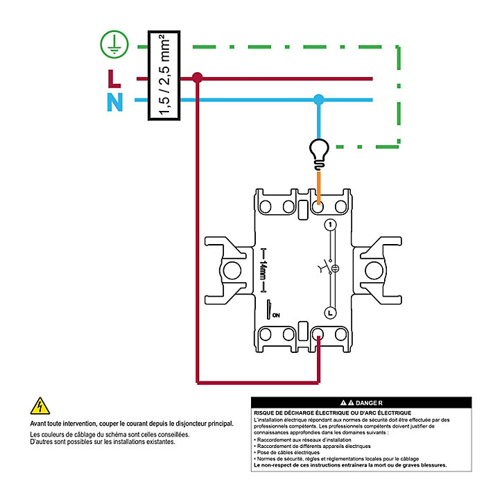 Poussoir lumineux complet Schneider Electric Asfora blanc