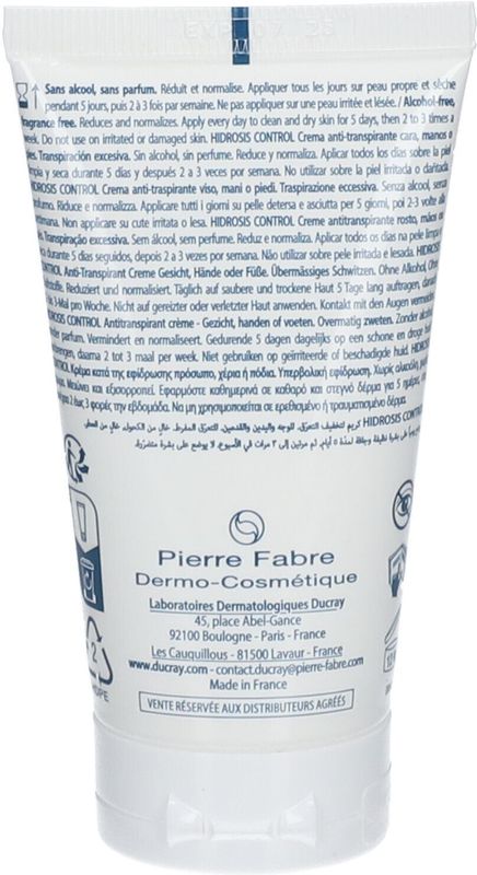 Hidrosis Control - Gezicht Handen Voeten Crème - Vermindert Transpiratie - 50ml