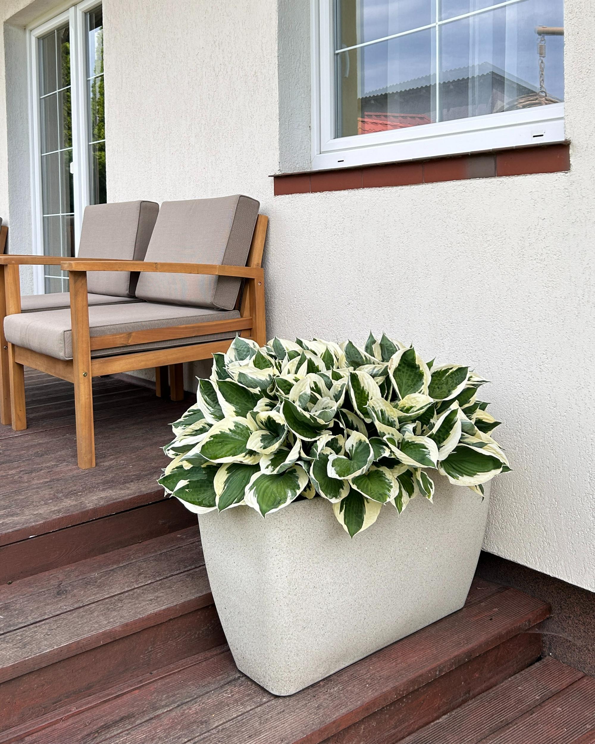 Set van 2 bloempotten BARIS 74 cm Beige
