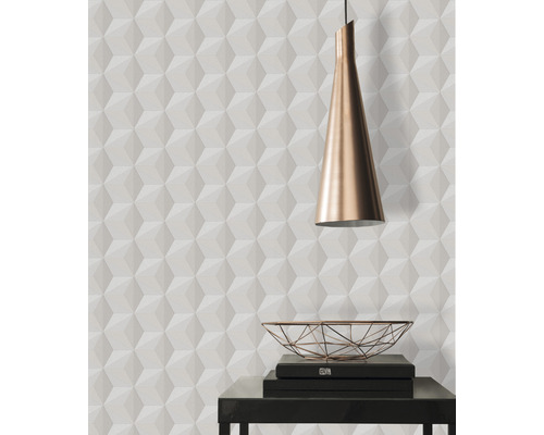 Vliesbehang 96255-1 New Life Cube 3D look beige