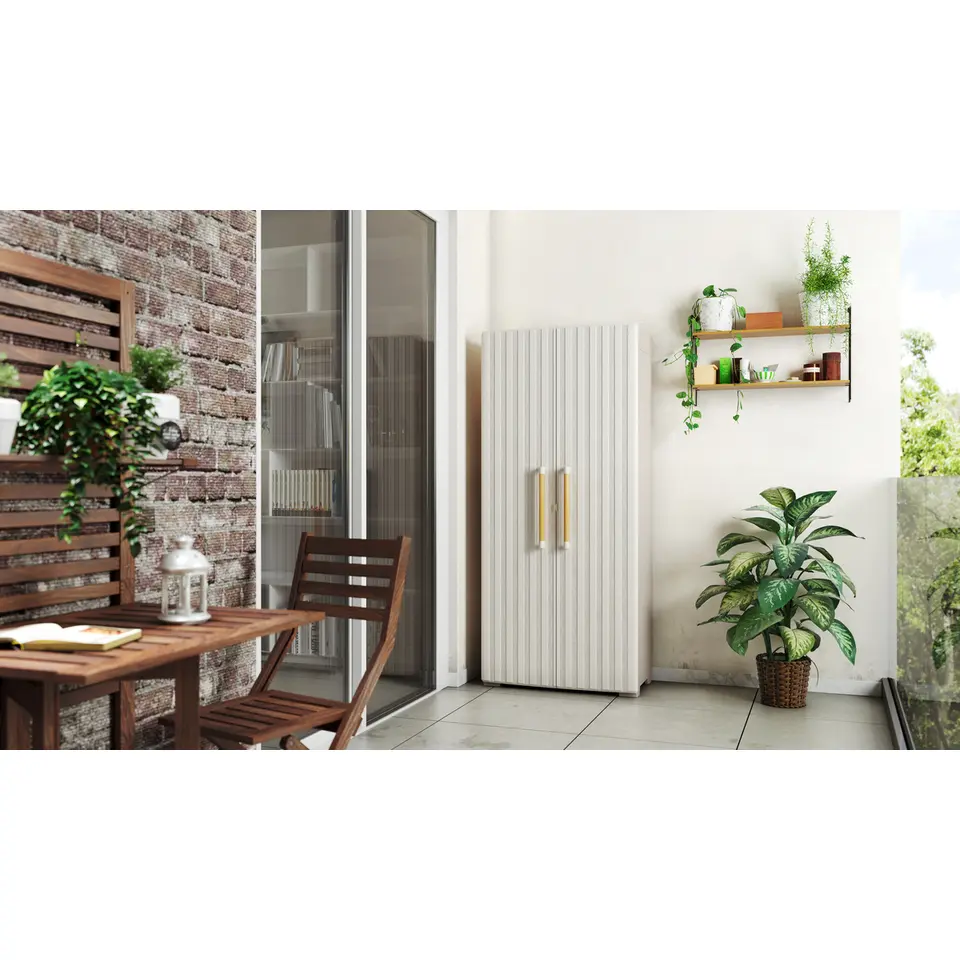 Keter Groove Hoge Kast - 80x45x180 cm - Beige