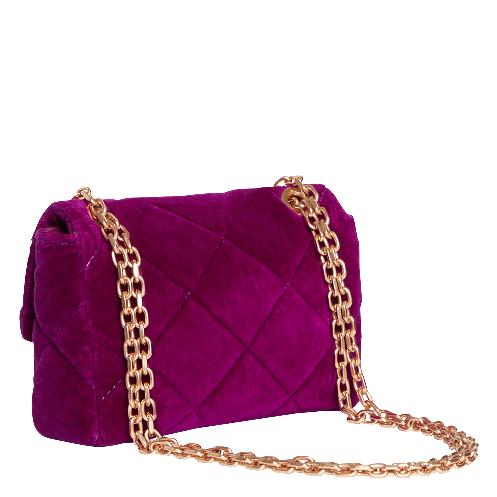 MOON - Sac bandoulière en velours matelassé| Violet