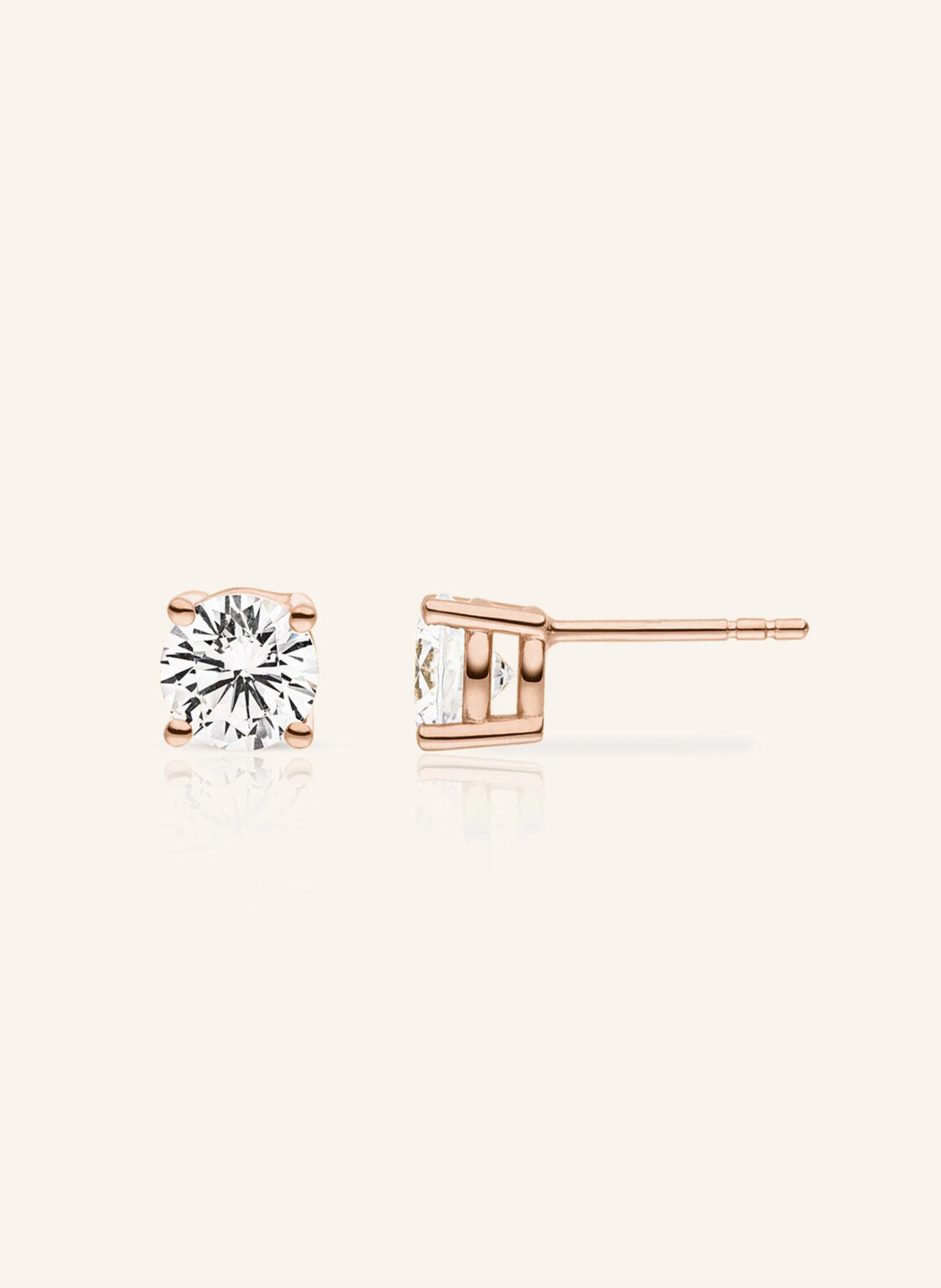 VEYNOU Ohrstecker ELLA aus 14 Karat Roségold und 0,30ct. lab-grown Diamanten