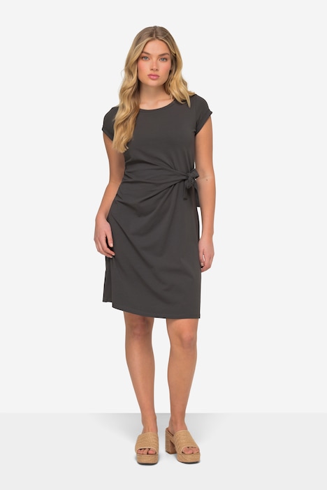 Jerseykleid, Zierknoten, Rundhalsausschnitt, Halbarm