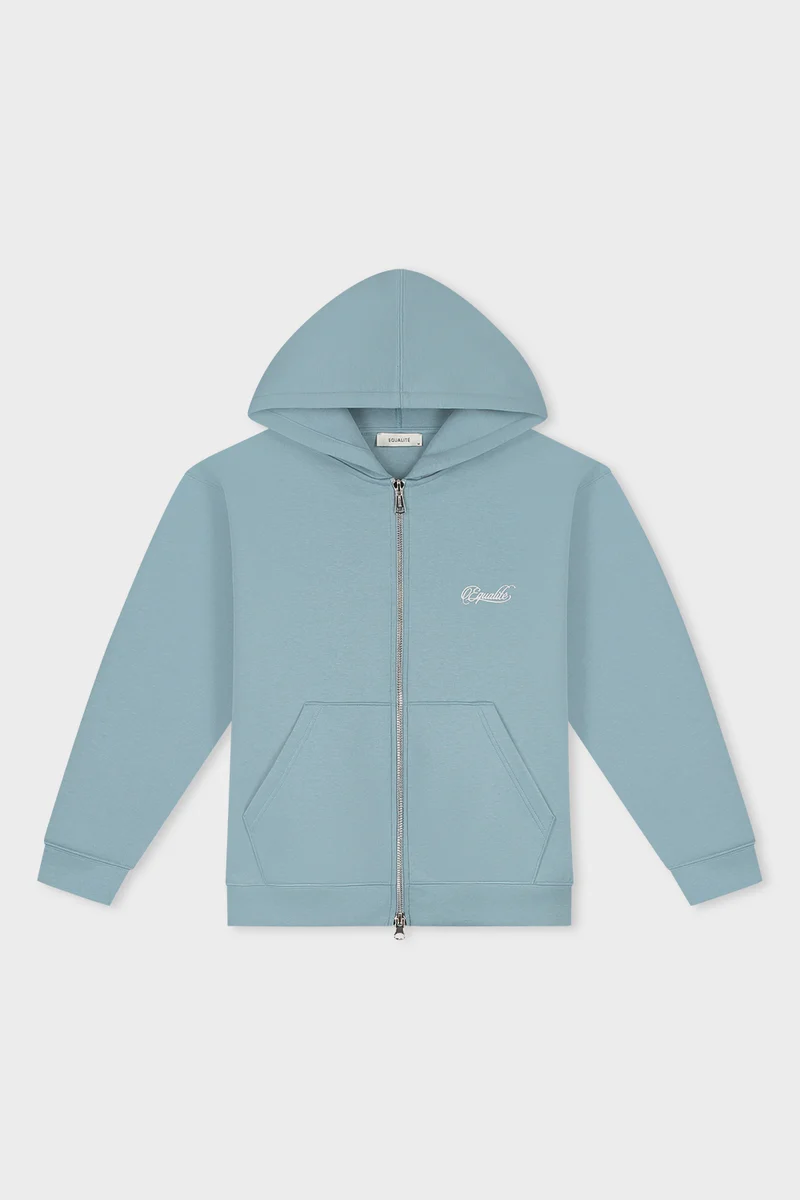 Equalité Yuki Oversized Scuba Full Zip Hoodie Dames Lichtblauw