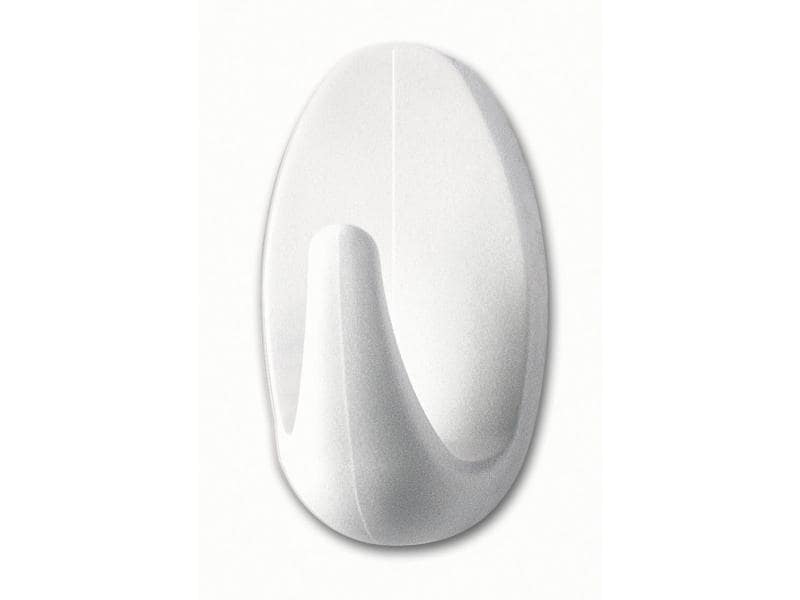 tesa Haken Weiss, 1 kg Haken mit Powerstrips-Befestigung, 3 Haken, weiss