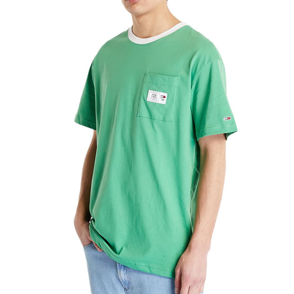 Tommy Hilfiger T-shirt Vert Homme Tommy Hilfiger Label Ringe