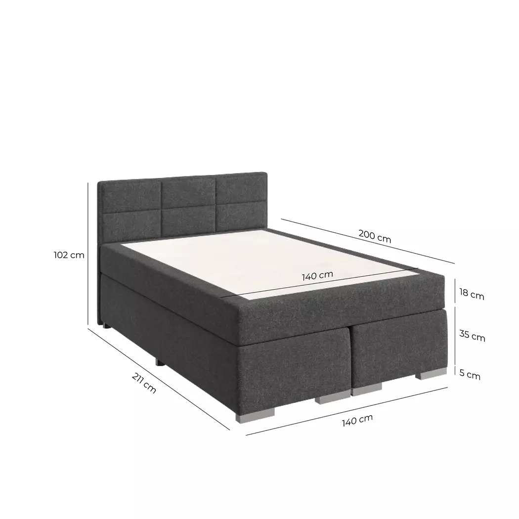 Boxspringbett One 140 x 200 cm