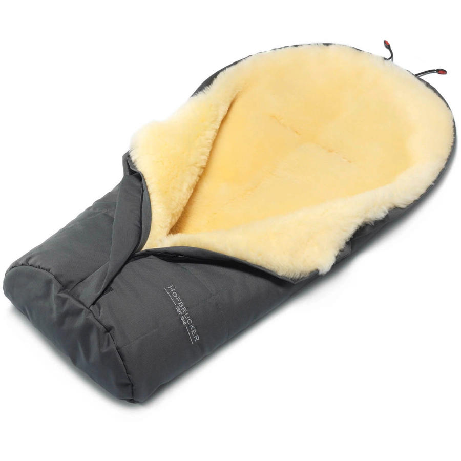 Hofbrucker Kinderwagen Lammfell Fußsack für Babywanne Eskimo Hergestellt in Deutschland grau