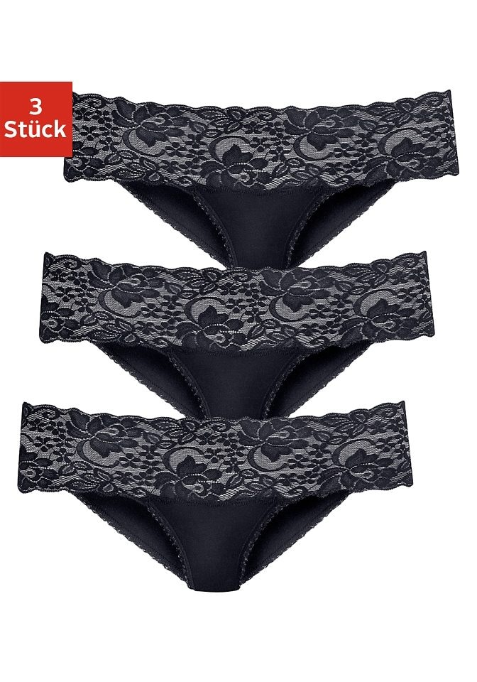 Vivance Brasilslip , aus elastischer Baumwolle mit floraler Spitze