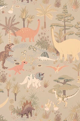 Majvillan Tapet Dinosaur Vibes, Soft Green