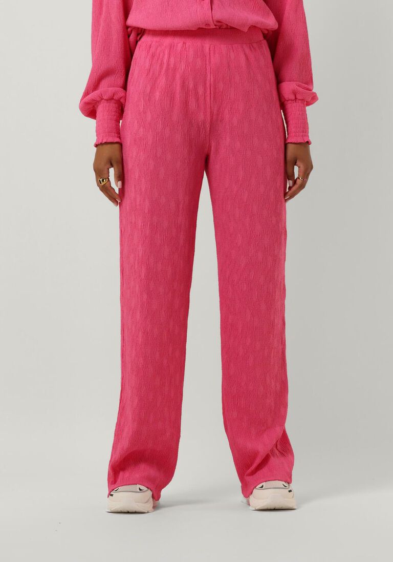 ALIX THE LABEL fuchsia alix the label wijde broek ladies woven wide leg plisse pants