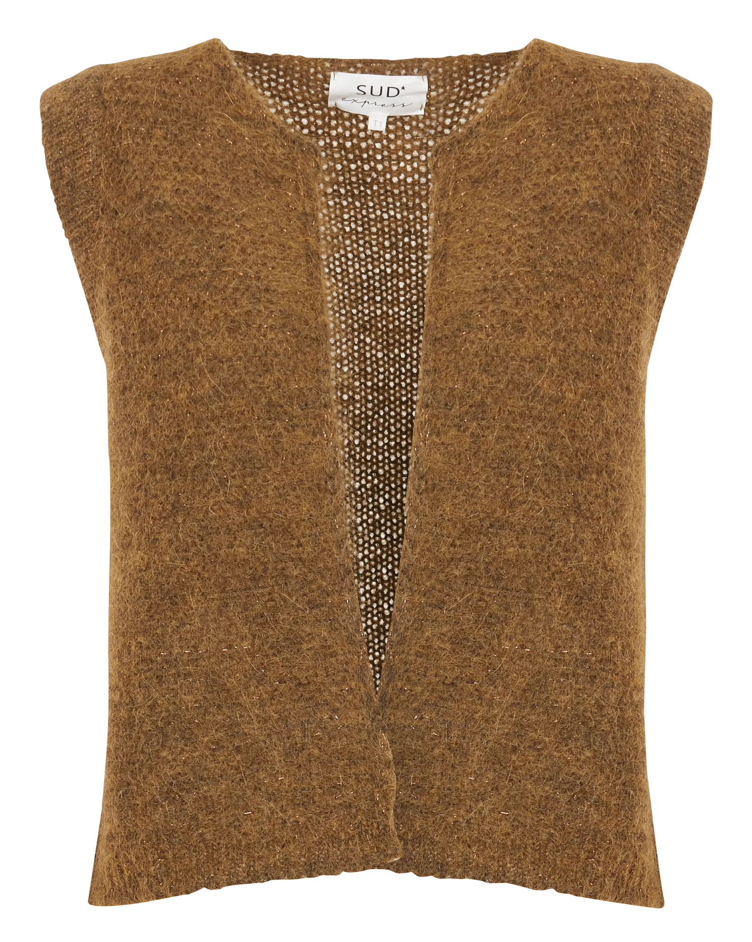 GOTANAX - Gilet col rond droit en maille | Vert