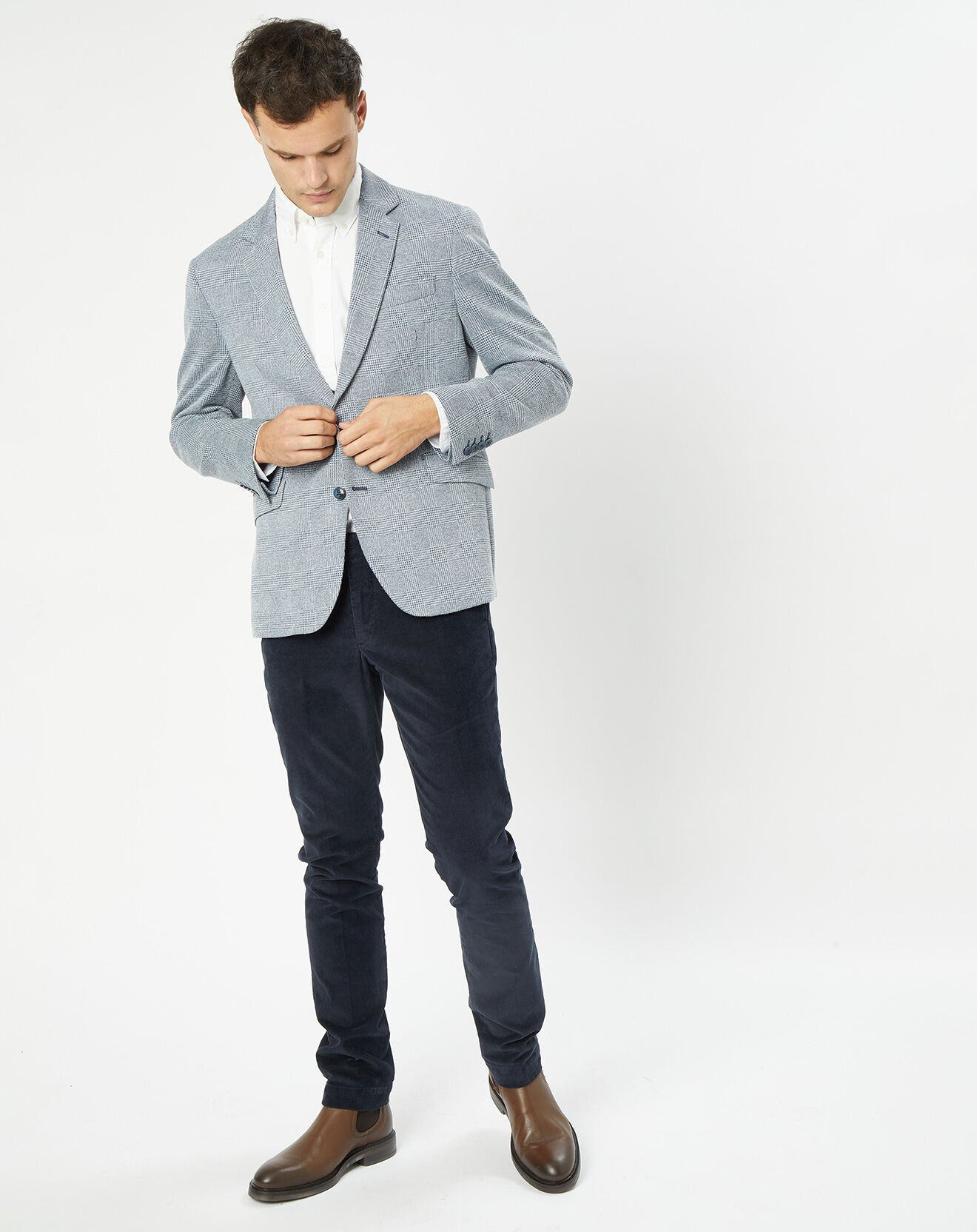 Hackett London Veste à carreaux bleue
