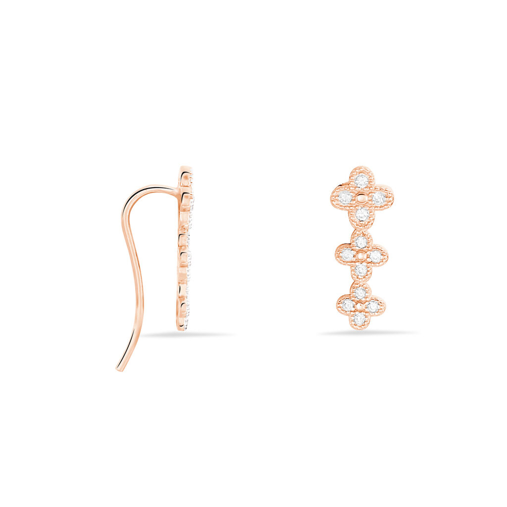 Boucles D'oreilles Grimpantes Angellina Argent Rose Oxyde De Zirconium