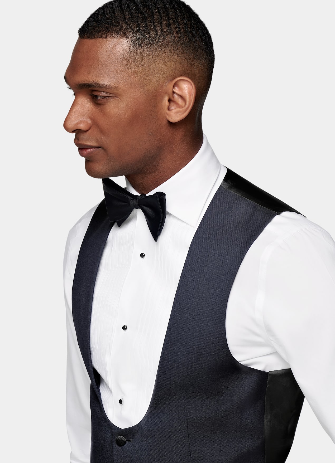 Gilet de smoking bleu marine