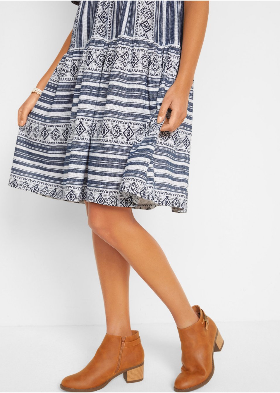 Robe T-shirt, manches courtes, imprimée