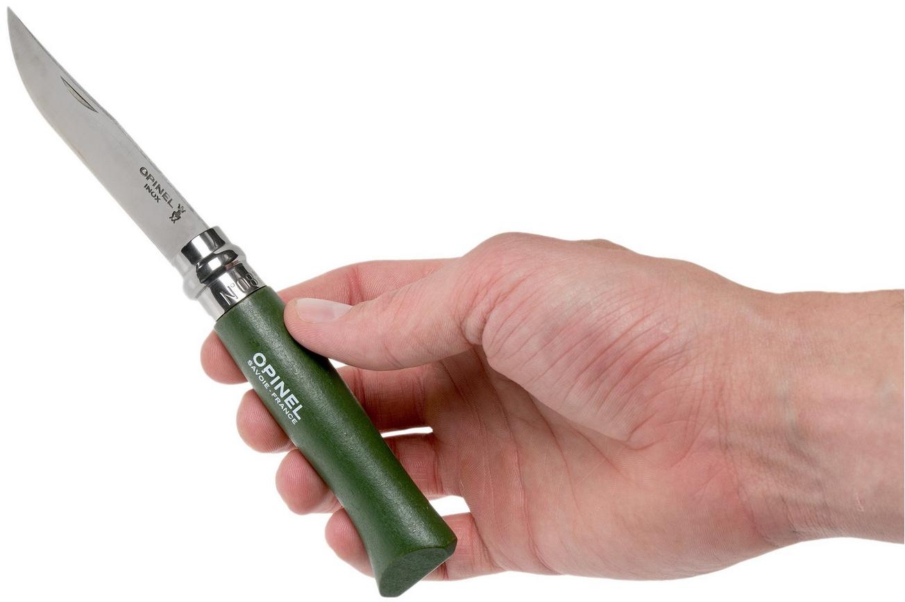 Opinel zakmes No. 08RV Khaki, roestvast staal, lemmetlengte 8,5 cm